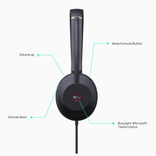 Load image into Gallery viewer, UH37 USB Headset with Microphone for PC Laptop - Headphones with Noise Cancelling Microphone for Computer,On-Ear Wired Office Call Center Headset Mono
