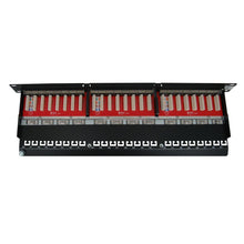 Load image into Gallery viewer, Vertical Cable 042-C6A/48 Cat6A 48 Port Shielded Krone Type 19" Horizontal Rackmount 1U Patch Panel
