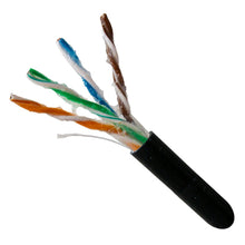 Load image into Gallery viewer, Vertical Cable Cat5e, 350 Mhz, UTP, Gel Filled (Flooded Core), Direct Burial, 1000ft, Black, Bulk Ethernet Cable 059-485/CMXF
