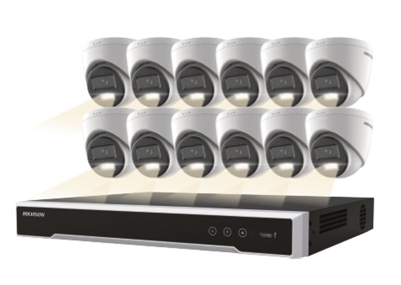 Hikvision 4MP Turret PoE Kit Smart Hybrid Light  EKI-K164T412H