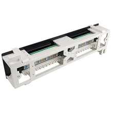 Load image into Gallery viewer, 12 Port Loaded UTP Cat6 Patch Panel, 110 style, Includes Wall Mount Bracket, 4 Cable Ties and Rack Mount Screws 1 each boxed
