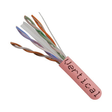 Load image into Gallery viewer, Vertical Cable Cat6, 550 MHz, UTP, 23AWG, Solid Bare Copper,1000ft, Bulk Ethernet Cable - 161 Series, Pink 161-106/PK
