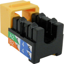 Load image into Gallery viewer, Vertical Cable CAT6 RJ45 Keystone Jack, V-Max Series - Yellow Color - (50 pack) 352-V2722/YL
