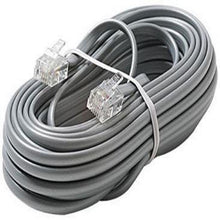 Load image into Gallery viewer, TeleDirect Telephone Line Cord 25 Ft Silver Satin 4 Conductor New in a Factory Sealed Bag for Telephone Wall Outlets
