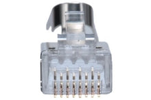 Load image into Gallery viewer, Vertical Cable Cat6 and Cat6A Shielded RJ45 Connector Modular Plug -100 pcs 012-021-100
