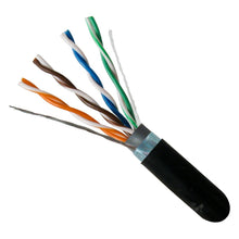 Load image into Gallery viewer, Vertical Cable CAT5E, Shielded Dual Jacket, Direct Burial, 1000ft, Black, Bulk Ethernet Cable 059-486/CMXT
