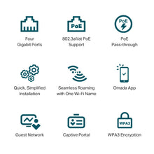 Load image into Gallery viewer, TP-Link EAP655-Wall | Omada True WiFi 6 AX3000 Wall Plate Wireless Gigabit Access Point | High-Efficiency | Seamless Roaming | PoE Passthrough | Multiple SDN Controller Options | Remote &amp; App Control
