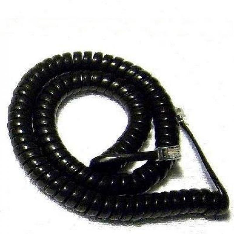 Handset Cord 12 Ft Black Heavy Duty New in a Factory Sealed Bag by TeleDirect