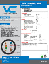 Load image into Gallery viewer, Vertical Cable Cat5e, 350 Mhz, UTP, UV Jacket, Outdoor, CMX, 1000ft, Bulk Ethernet Cable, Gray

