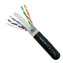 Load image into Gallery viewer, Vertical Cable Cat6, Shielded, Dual Jacket, Direct Burial, 1000ft, Black, Bulk Ethernet Cable
