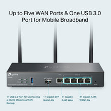 Load image into Gallery viewer, TP-Link ER706W | Omada 6 Port Wireless VPN Router | AX3000 Dual Band Wi-Fi 6 | Up to 5 Gigabit WAN Ports | Support Mobile Broadband | Detachable Antenna | Omada SDN Integrated | Lightning Protection
