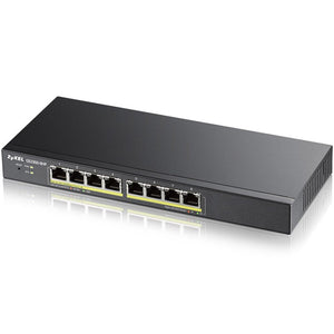 Zyxel 8-Port Gigabit PoE Switch | Smart Managed | Desktop/Wallmount and Fanless | 8 PoE+ Ports with 70 Watt Budget | VLAN, IGMP, QoS [GS1900-8HP]