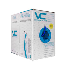 Load image into Gallery viewer, Vertical Cable Cat5e, 350 MHz, UTP, 24AWG, 8C Solid Bare Copper, 1000ft, Bulk Ethernet Cable - 151 Series, Blue 151-102/BL
