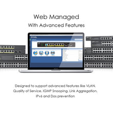 Load image into Gallery viewer, Zyxel 48-Port Gigabit PoE Switch | Smart Managed | Rackmount GS1900-48HP
