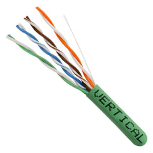 Load image into Gallery viewer, Vertical Cable Cat5e, 350 MHz, UTP, 24AWG, 8C Solid Bare Copper, 1000ft, Bulk Ethernet Cable - 151 Series, Green 151-103/GR
