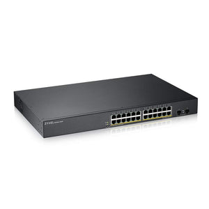 Zyxel 24-Port Gigabit PoE Switch | Smart Managed | Rackmount | 24 PoE+ Ports with 170 Watt Budget and 2 SFP Port | VLAN, IGMP, QoS [GS1900-24HPv2]