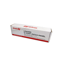 Load image into Gallery viewer, 12 Port Loaded UTP Cat6 Patch Panel, 110 style, Includes Wall Mount Bracket, 4 Cable Ties and Rack Mount Screws 1 each boxed
