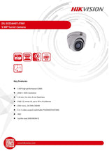 Load image into Gallery viewer, Hikvision Camera DS-2CE56H0T-ITMF 2.8MM Outdoor IR Turret 5MP 2.8mm IP67 12 VDC Retail
