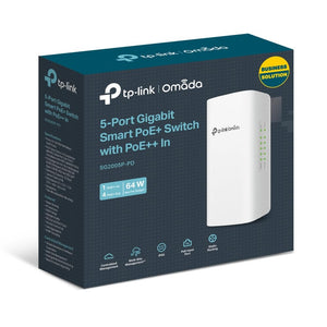 TP-Link Omada SG2005P-PD | 5 Port Outdoor PoE Passthrough Gigabit Ethernet Switch | 1 PoE++ in@90W, 4 PoE+ Out Up to 64W | IP55, Static Routing, Access Control List, QoS, VLAN | PoE Powered ONLY