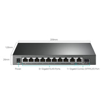 Load image into Gallery viewer, TP-Link TL-SG1210MPE | 8 Port Gigabit PoE Switch | Easy Smart Managed 8 PoE+ Ports @123W, w/ 2 Uplink Gigabit Ports + 1 Combo SFP Slot QoS, Vlan, IGMP &amp; LAG
