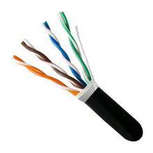 Load image into Gallery viewer, Vertical Cable Cat6, UTP Dual Jacket, Direct Burial, 1000ft, Black, Bulk Ethernet Cable 069-557/US/CMXT
