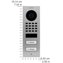 Load image into Gallery viewer, DoorBird IP Video Door Station D1102V Surface-mount, stainless steel V2A, brushed, 2 call buttons, incl. surface-mounting housing
