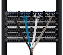 Load image into Gallery viewer, Vertical Cable SlimRun Cat6A Ethernet Patch Cable - Network Internet Cord - RJ45, Stranded, 550Mhz, UTP, Pure Bare Copper Wire, 10G, 30AWG , 5ft, Blue, 10-Pack
