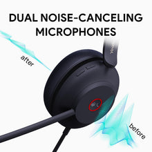 Load image into Gallery viewer, UH37 USB Headset with Microphone for PC Laptop - Headphones with Noise Cancelling Microphone for Computer,On-Ear Wired Office Call Center Headset Mono
