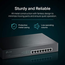 Load image into Gallery viewer, TP-Link 8-Port Gigabit Ethernet Poe+ Unmanaged Energy-Efficient Switch with 124W 8-Poe+ Ports Desktop/Rackmount | Lifetime TL-SG1008MP
