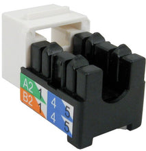 Load image into Gallery viewer, Vertical Cable CAT6 RJ45 Keystone Jack, V-Max Series - White Color - (50 pack) High Quality Data Outlet Female

