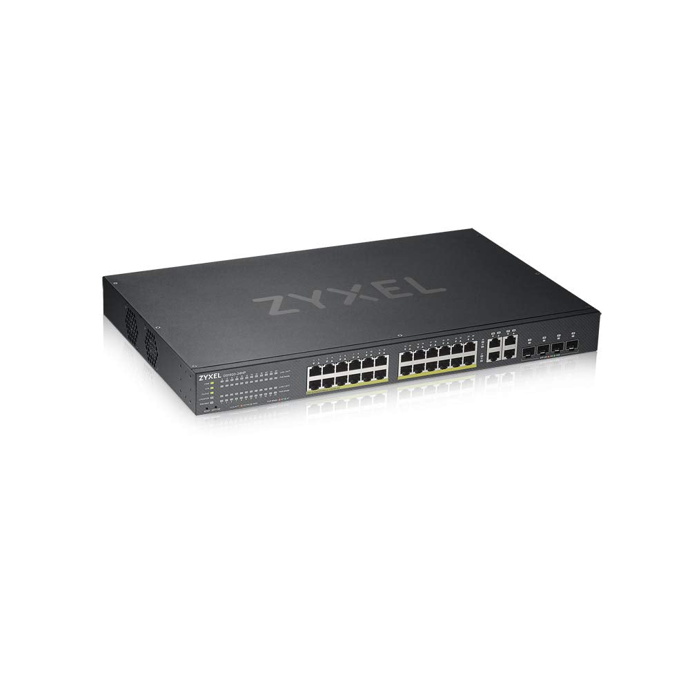 ZyXEL 24-Port Gigabit Ethernet High Powered PoE 375W NebulaFlex Smart Managed Switch | 4X RJ-45/SFP Ports | 802.3at 802.3af | Metal | Limited Lifetime [GS1920-24HPv2]