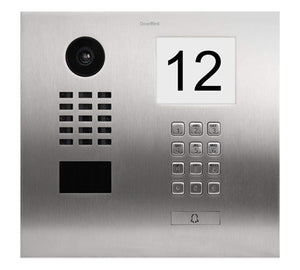 DoorBird IP Video Door Station D2101IKH for Single Family Homes, Brushed Stainless Steel V4A (Salt-Water and Grinding dust Resistant), incl. Illuminated Info Module