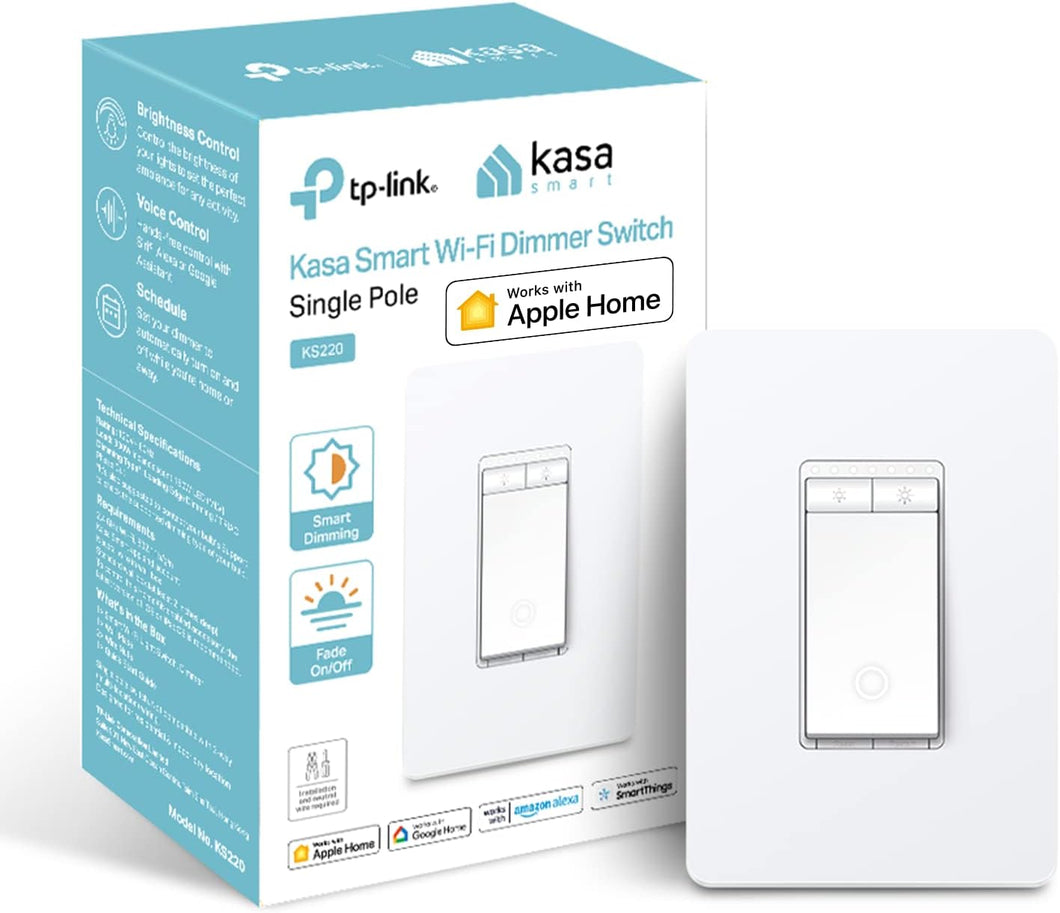 TP-Link Kasa Smart Wi-Fi Light Switch, Dimmer, HomeKit KS220