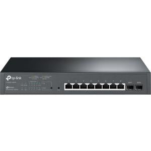 TP-LINK T1500G-10MPS Jetstream 8-Port Gigabit PoE+ Smart Switch with 2 SFP Slots, Sufficient Power Supply of 116W, 802.3af/at, 30W per Port, VLAN, QoS, IGMP snooping, Link Aggregation, ACL