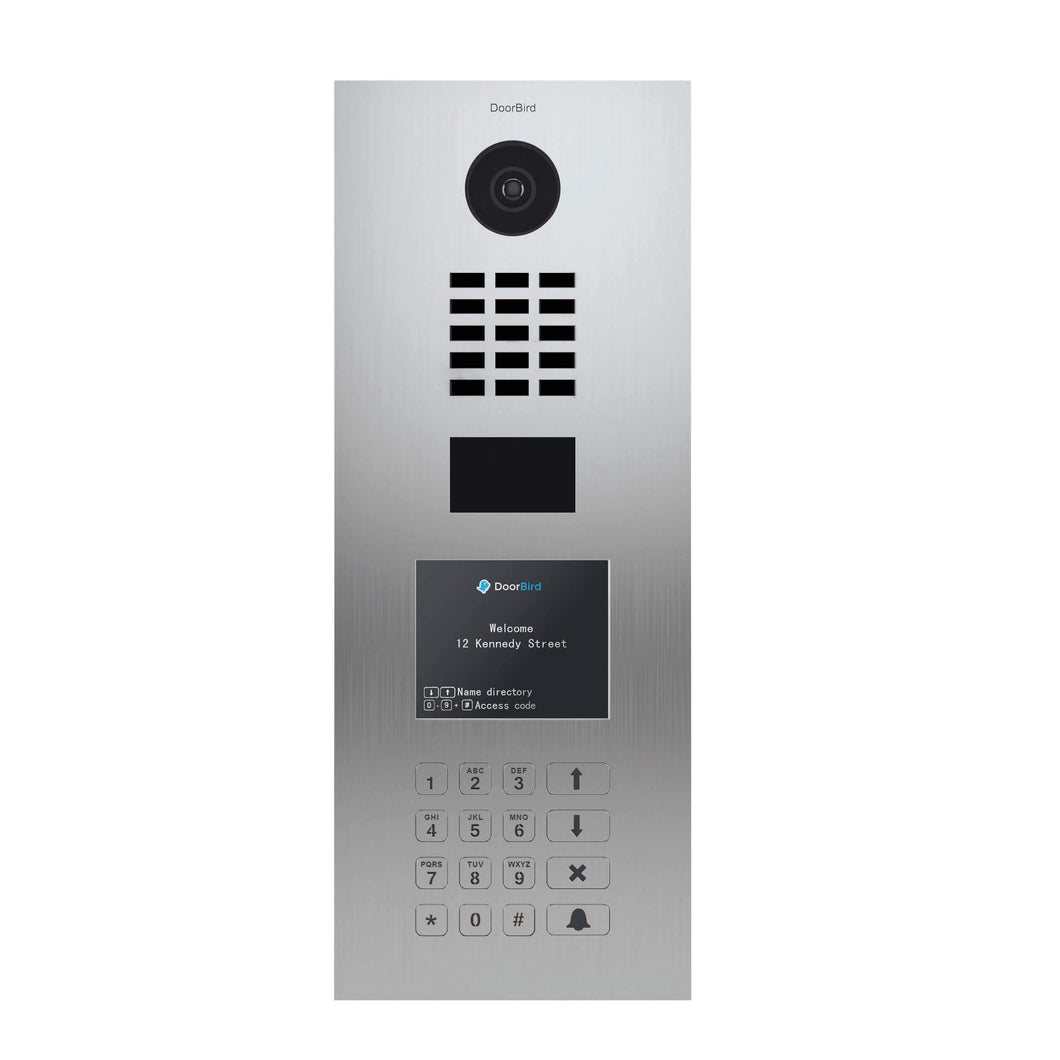 DoorBird IP Video Door Station D21DKV, Brushed Stainless Steel, Flush-mounted (vertical) Display Module - Multi Tenants - Access Control- POE Capable