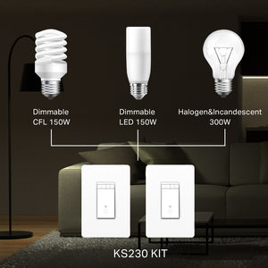 TP-Link Kasa Smart Wi-Fi Dimmer Switch, 3-Way Kit KS230 KIT_V2