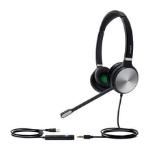 Load image into Gallery viewer, Yealink UH36-DUAL UH36 Dual Wired USB Headset - USB 2.0, 3.5mm Jack, Certified for use with Microsoft Teams
