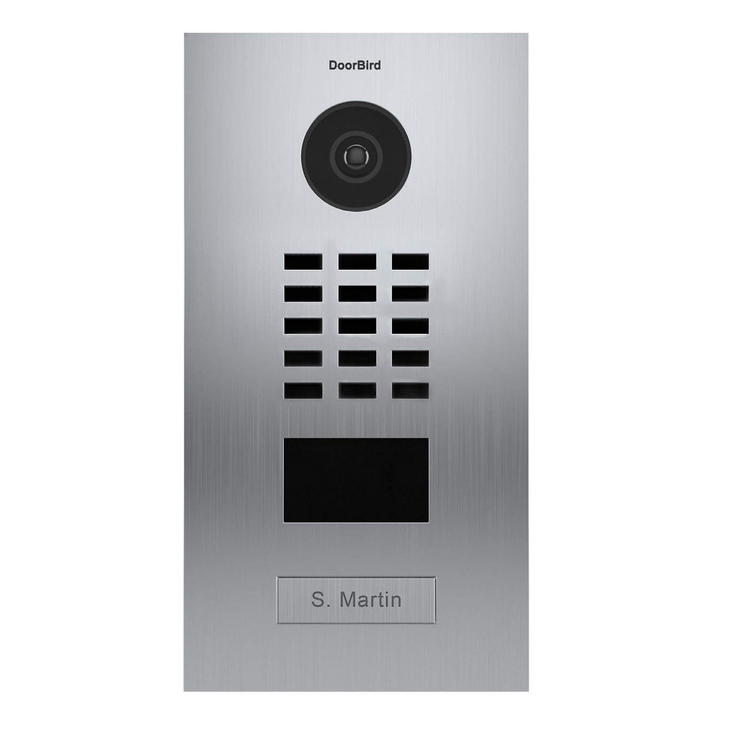 DoorBird IP Video Door Station D2101V, Brushed Stainless Steel, Flush-mount (not included) HD Camera - POE Capable