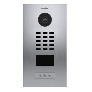 DoorBird IP Video Door Station D2101V, Brushed Stainless Steel, Flush-mounted with HD Camera - POE Capable