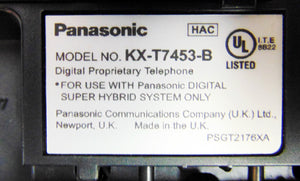 PANASONIC KX-T7453 3 LINE Screen Backlit Display SPKR Phone (Black) Proprietary KX-T7453-B