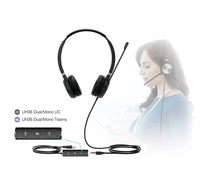 Load image into Gallery viewer, Yealink UH36-DUAL UH36 Dual Wired USB Headset - USB 2.0, 3.5mm Jack, Certified for use with Microsoft Teams
