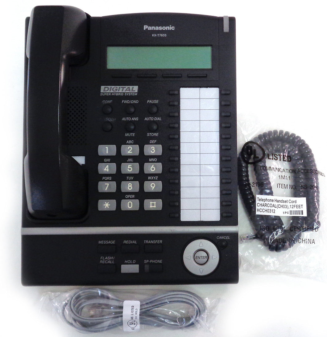 Panasonic KX-T7633 24 Button Backlit Display Speakerphone Black Requires PBX