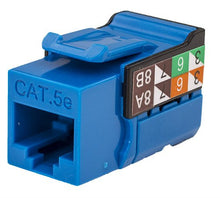 Load image into Gallery viewer, Vertical Cable CAT5E RJ45 Keystone Jack, V-Max Series - Blue Color - (50 pack) 351-V2614/BL
