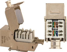 Load image into Gallery viewer, Vertical Cable CAT6A Shielded Data Grade Keystone Jack 90 Degree Conductors 303-J2637/C6AS 50 Value Bundle Pack
