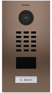 DoorBird IP Video Door Station D2101BV, Bronze Brushed Stainless Steel, Flush-mounted with HD Camera - POE Capable