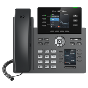 Grandstream 4 Lines, 4 SIP Accounts,  2.8 in + 2.4 in scrn, PoE + GigE, Color GRP2614