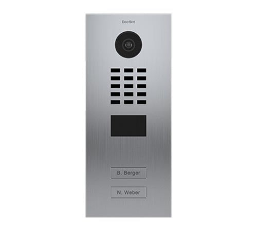 DoorBird IP Video Door Station D2102V, Flush-Mounted, 2 Call Buttons Stainless Steel (V4A)