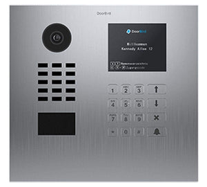 DoorBird IP Video Door Station D21DKH for Multi Tenant Building, Brushed Stainless Steel V4A (Salt-Water and Grinding dust Resistant), incl. Flush-mounting housing (Horizontal)