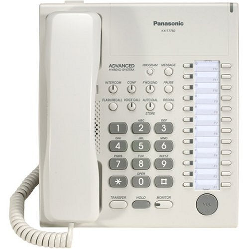 Panasonic KX-T7750 White Panasonic 24-Button Advanced Hybrid Telephone Certified Refurbished