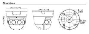 HIKVISION DS-2CD6924F-IS 4MM PanoVu 8MP H.265+ Multi-Sensor IR Outdoor Network Dome Camera with 4mm Lens